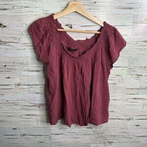 Aritzia purple off the shoulder  pink top talula size large blouse